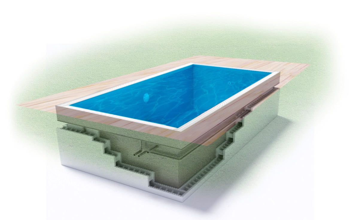 Pool mit Überlauf - Swimmingpool 24